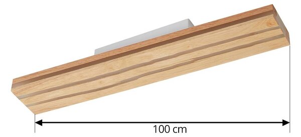 Lucande LED mennyezeti világítás Silja, fa, 100 cm, 3000K, Világos fa, Nappali / Étkező, Fa, Modern
