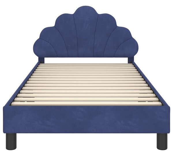 VidaXL Gyerekágy kerettel Rendőrségi kék 80 x 200 cm Bársony