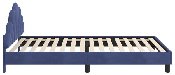VidaXL Gyerekágy kerettel Rendőrségi kék 80 x 200 cm Bársony