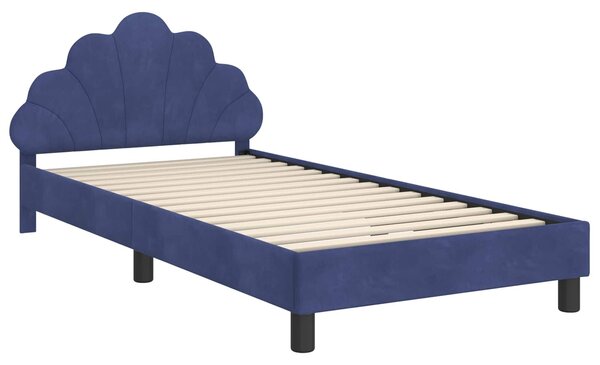 VidaXL Gyerekágy kerettel Rendőrségi kék 80 x 200 cm Bársony