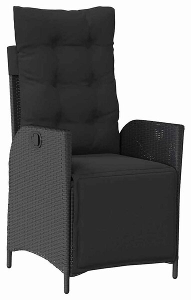 VidaXL Kert étkező szett 5 pcs Fekete Poli rattan