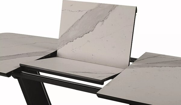 Armani Ceramic Bővíthető Márvány Hatású Étkezőasztal Fehér-Fekete