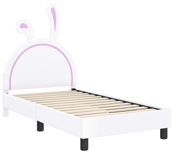 VidaXL Gyerekágy kerettel fejtámlával Fehér 80 x 160 cm PU