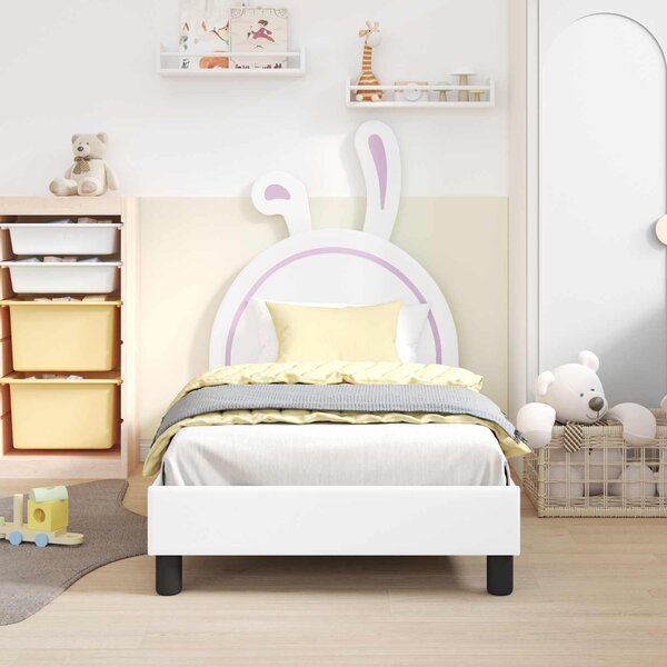VidaXL Gyerekágy kerettel fejtámlával Fehér 80 x 160 cm PU