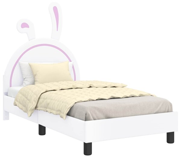 VidaXL Gyerekágy kerettel fejtámlával Fehér 80 x 160 cm PU