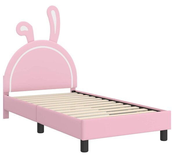 VidaXL Gyerekágy kerettel Rózsaszín 80 x 160 cm PU
