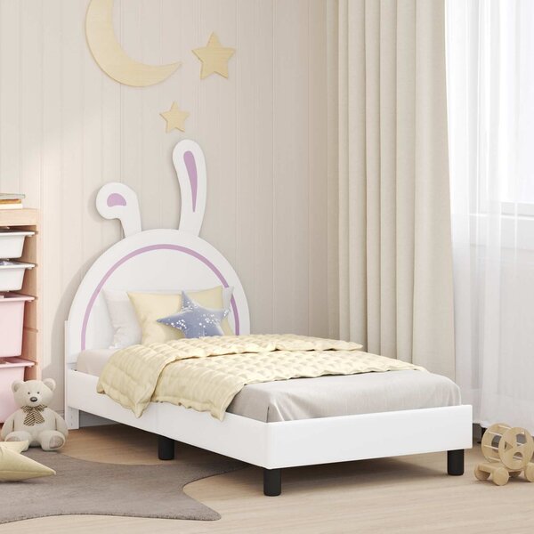 VidaXL Gyerekágy kerettel fejtámlával Fehér 80 x 160 cm PU
