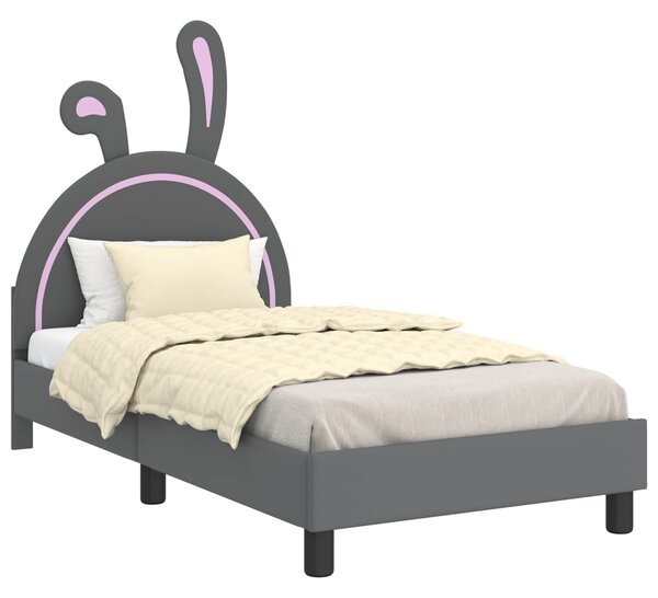 VidaXL Gyerekágy kerettel Világosszürke 80 x 160 cm PU