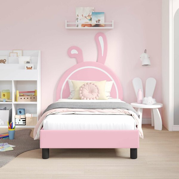 VidaXL Gyerekágy kerettel Rózsaszín 80 x 160 cm PU