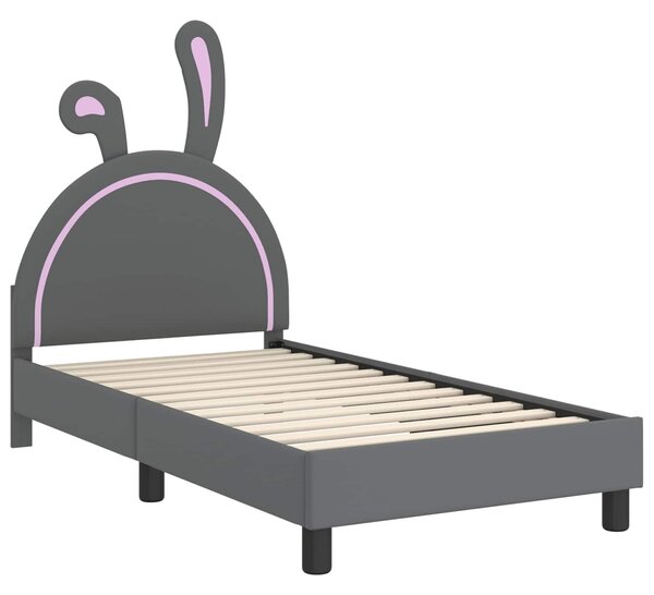 VidaXL Gyerekágy kerettel Világosszürke 80 x 160 cm PU
