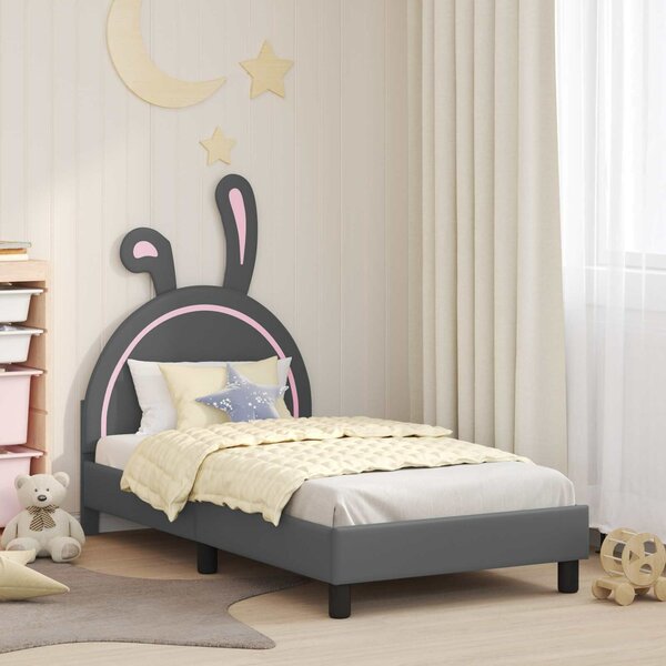 VidaXL Gyerekágy kerettel Világosszürke 80 x 160 cm PU