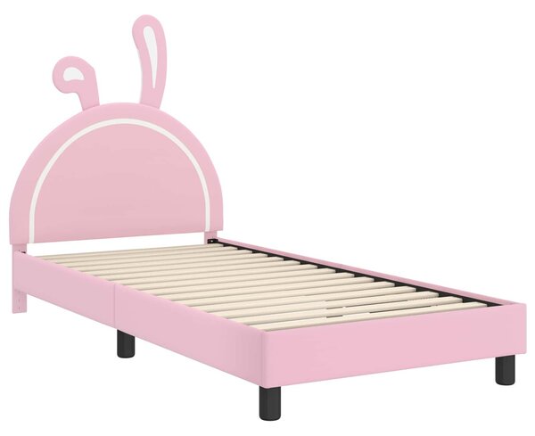 VidaXL Gyerekágy kerettel Rózsaszín 80 x 200 cm PU