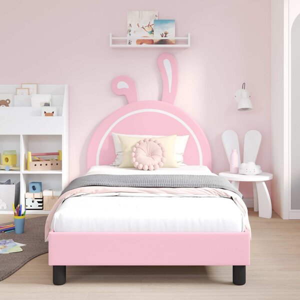 VidaXL Gyerekágy kerettel Rózsaszín 80 x 200 cm PU