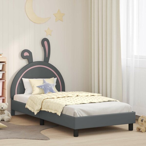 VidaXL Gyerekágy kerettel Világosszürke 80 x 200 cm PU