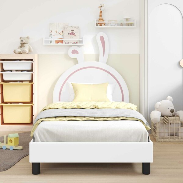VidaXL Gyerekágy kerettel fejtámlával Fehér 80 x 200 cm PU