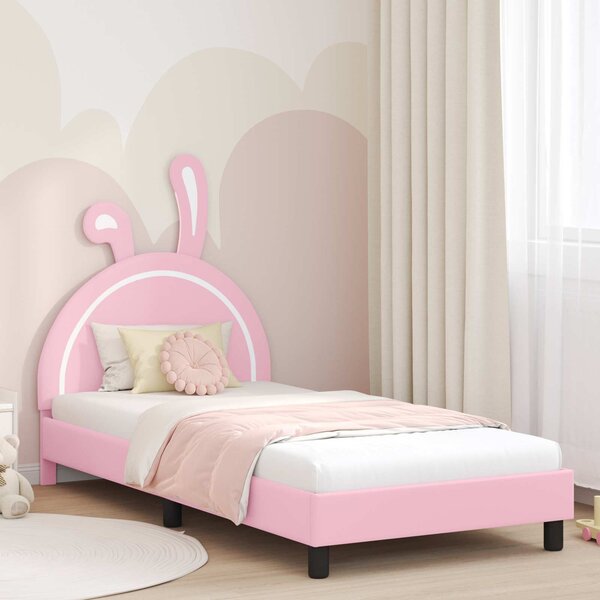 VidaXL Gyerekágy kerettel Rózsaszín 80 x 200 cm PU