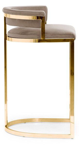 Vegas Luxus Bárszék 60cm Bézs Kárpit Arany Váz