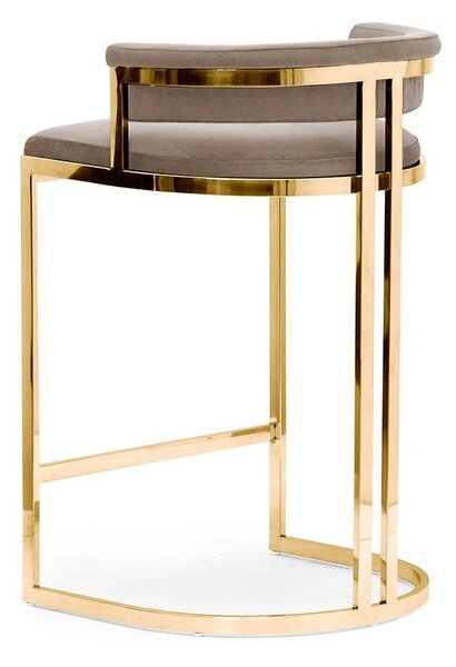 Vegas Luxus Bárszék 60cm Bézs Kárpit Arany Váz
