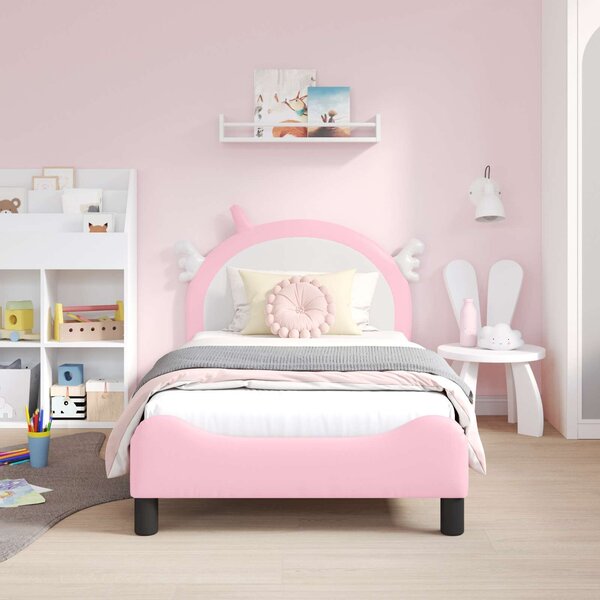 VidaXL Gyerekágy kerettel Rózsaszín 80 x 160 cm PU