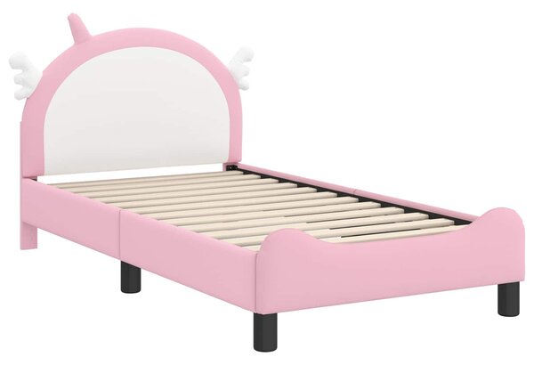 VidaXL Gyerekágy kerettel Rózsaszín 80 x 160 cm PU
