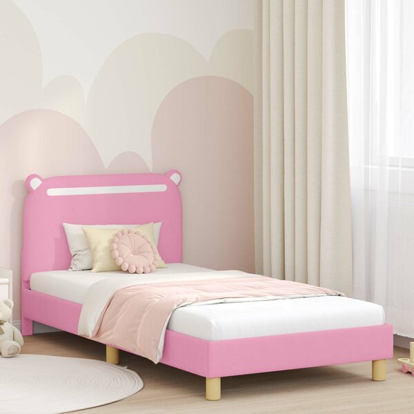 VidaXL Gyerekágy kerettel fejtámlával Rózsaszín 90 x 190 cm Szövet