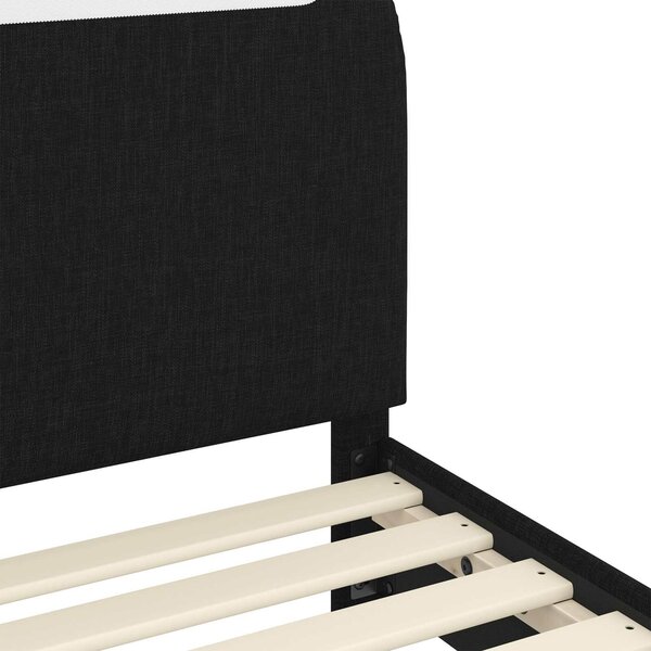 VidaXL Gyerekágy kerettel fejtámlával Fekete 80 x 160 cm Szövet