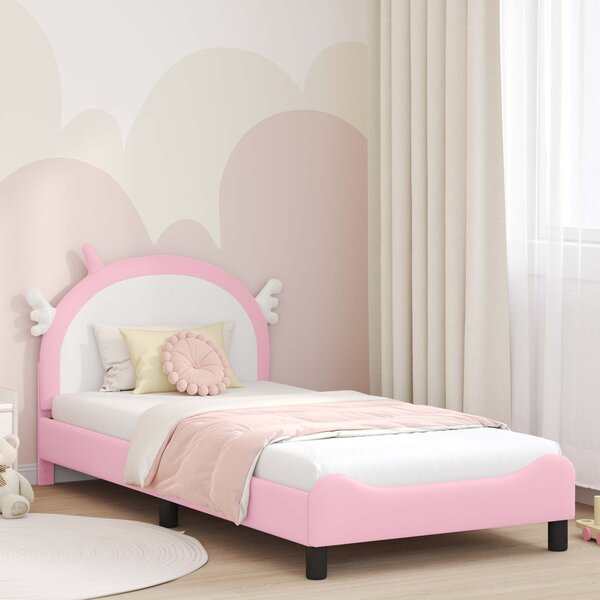 VidaXL Gyerekágy kerettel Rózsaszín 90 x 190 cm PU