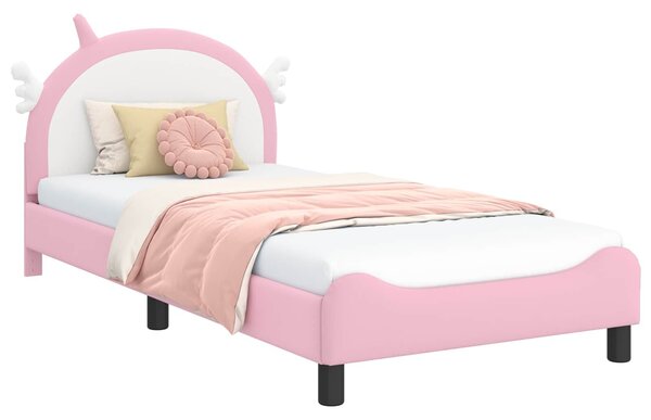 VidaXL Gyerekágy kerettel Rózsaszín 90 x 190 cm PU