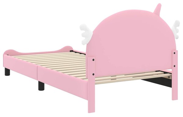 VidaXL Gyerekágy kerettel Rózsaszín 90 x 190 cm PU