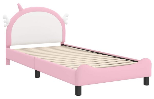 VidaXL Gyerekágy kerettel Rózsaszín 90 x 190 cm PU