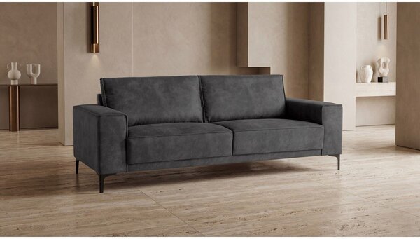 Antracitszürke bőrutánzat kanapé 224 cm Copenhagen – Scandic