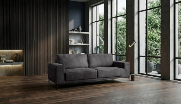 Antracitszürke bőrutánzat kanapé 224 cm Copenhagen – Scandic