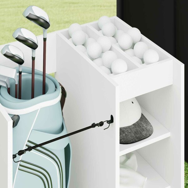 VidaXL Golf Szekrény kerékkel Egyszínű Fehér 65 x 45 x 98 cm