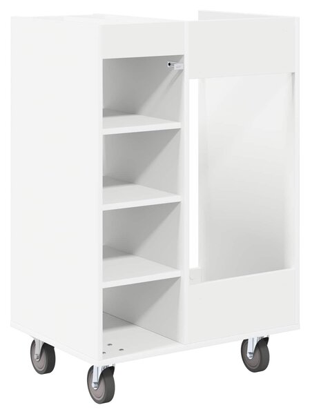 VidaXL Golf Szekrény kerékkel Egyszínű Fehér 65 x 45 x 98 cm