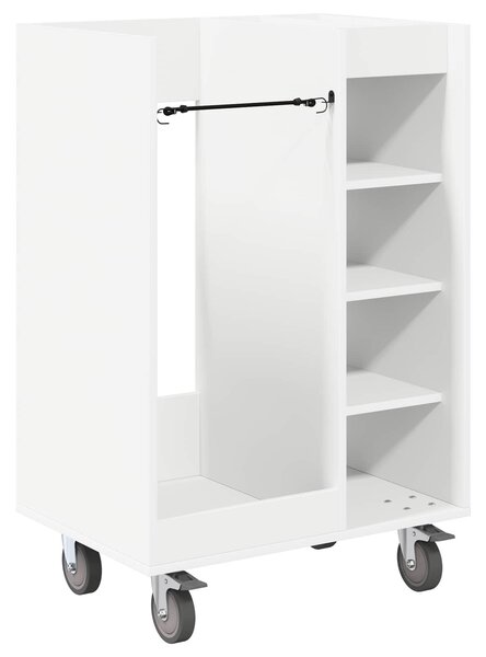 VidaXL Golf Szekrény kerékkel Egyszínű Fehér 65 x 45 x 98 cm