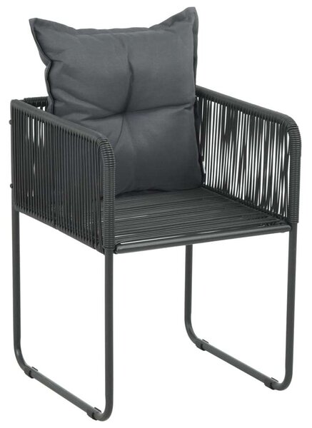 VidaXL 7 részes fekete és barna PVC rattan kerti étkezőgarnitúra