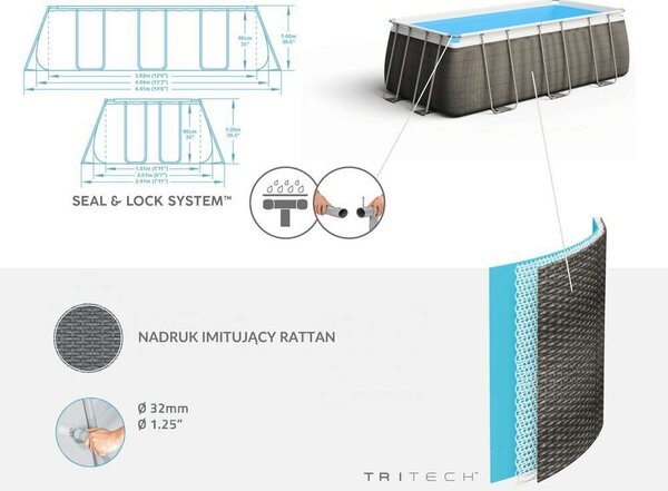 Bestway Power Steel Medence - Családi - 404x201x100cm