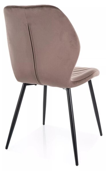 Mike Velvet Bársony Étkezőszék Cappuccino Geometrikus Mintázattal