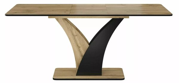 Vento Artisan Kinyitható Étkezőasztal Laminált Tölgy-Fekete Modern
