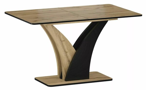 Vento Artisan Kinyitható Étkezőasztal Laminált Tölgy-Fekete Modern