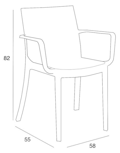 Corri Kerti Bútor Szett - 6+1 Fős - Grafit