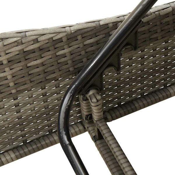 VidaXL szürke polyrattan napozóágy párnákkal 114 x 205 x 73 cm