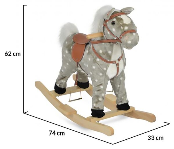 Moni Spotty Hintaló 70 cm - pöttyös szürke