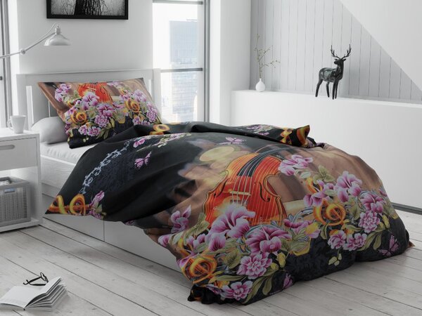 3D Zene polipamut ágyneműhuzat TiaHome - 1x Párna 90x70cm, 1x Paplan 140x200cm