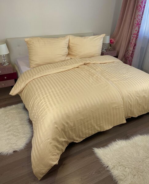 Damaszt arany ágyneműhuzat TiaHome - 1x Párna 90x70cm, 1x Paplan 140x200cm