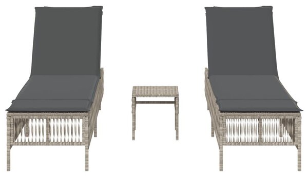 VidaXL Polyrattan Napozóágy Szett - 2 db