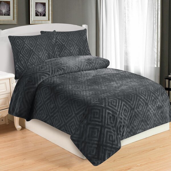 Dolce sötét szürke mikroplüss ágyneműhuzat 200x140cm+90x70cm TiaHome