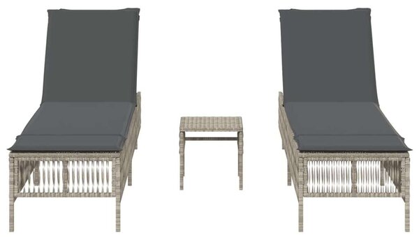 VidaXL Polyrattan Napozóágy Szett - 2 db