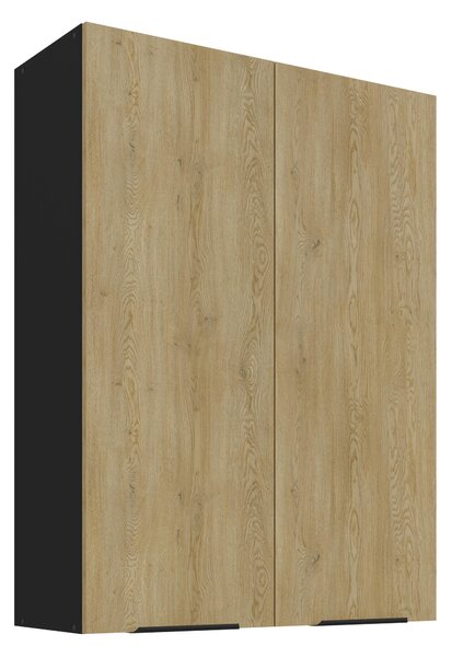 Felső konyhaszekrény Carminia 80 G-108 2F (cremona tölgy + fekete)