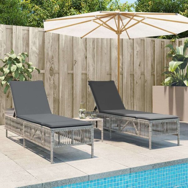 VidaXL Polyrattan Napozóágy Szett - 2 db